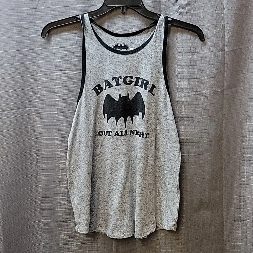 DC Comics Bat Girl Out All Night graphic racerback tank top Junior size XL 15-17